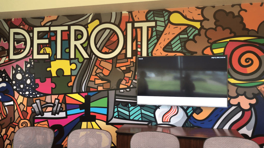 mural on conference room wall